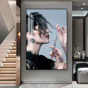 Decoración Moderna para Barbería, Pósteres de Peluquería y <span class=keywords><strong>Cuadros</strong></span> de Porcelana de Cristal Impresos, Arte de Pared para Sala de Estar - Product Image 1
