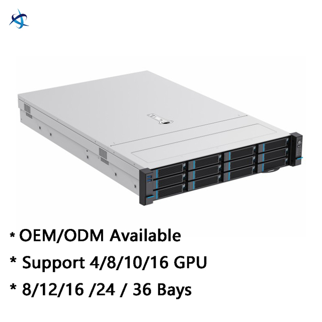 OEM/ODM 2U Rack Mount Server Support Dual Intel Xeon Scalable Processors DDR5 RAM NVMe SSD Data Center Server Barebone