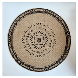 แผ่นรองผ้าฝ้ายลินินทรงกลมสไตล์โบฮีเมียนแผ่นรองจานแบบกระดาษกันน้ำทนทานสำหรับตกแต่งโต๊ะสำหรับงานแต่งงานและงานปาร์ตี้ - Product Image 3