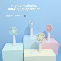 Mini ventilateur portable USB rechargeable avec support de téléphone, 3 vitesses, design silencieux, pour bureau, dortoir, cadeau idéal pour étudiants et influenceurs