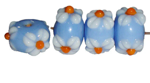 Perles de verre rondes à motif floral, options de couleurs personnalisées pour la fabrication de bijoux, boîte en cristal de lampwork - Product Image 3