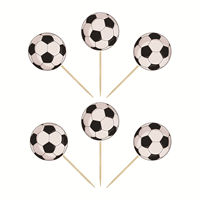 DAMAI Fußball Cupcake Topper Sport-Thema Fußball-Cupcake-Dekorationen Kuchenverzierungen für Sport-Themen-Kindergeburtstage