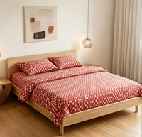 Parure de couette moderne à pois imprimés en coton 100% longues fibres 400T satiné, écologique, douce et lisse, toutes saisons