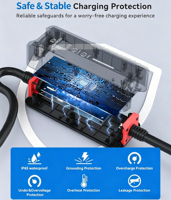Nouveau chargeur EV portable 3,5 kW 16A avec connecteur Type 2, câble IP65 de 5 m, certifié CE, courant réglable pour voitures électriques