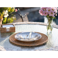 Napperon en rotin naturel de qualité supérieure Assiette de chargeur en rotin en gros pour affichage de nourriture élégant et décor de cuisine