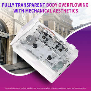 Reproductor de Casetes Inalámbrico Transparente con Logotipo Personalizado, BT 5.0, MP3, HiFi, Retro, Auto Reverse, Grabador de Casetes, Batería Doble - Product Image 4
