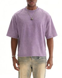 T-Shirt da Uomo Personalizzata con Effetto Acid Wash, Stile Oversize Vintage Streetwear con Logo Stampato - Product Image 2