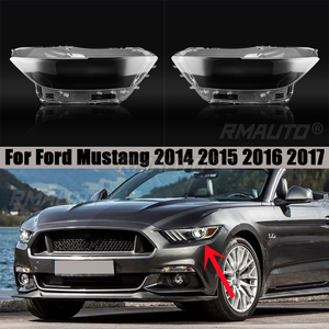 Couvre-phare avant de voiture pour Ford Mustang 2014 2015 2016 2017, coque en verre pour lentille de phare, capuchons de phare, boîtier de lampe automobile, accessoires de voiture - Product Image 1