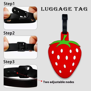 Etiqueta de equipaje de PVC impermeable con diseño de donut, <span class=keywords><strong>hamburguesa</strong></span> y letras de dibujos animados, bonita etiqueta colgante para tarjeta de embarque, con logotipo personalizado, suave, para viajes, regalo - Product Image 2