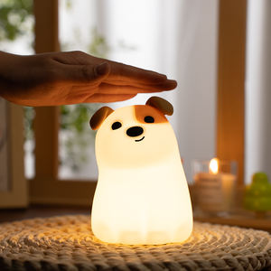 Lámpara Nocturna Infantil de Silicona con Forma de Perrito, Recargable por USB, Luz Blanca Cálida + RGB, Regalo para Niños - Product Image 6