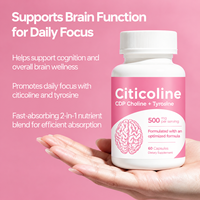 Capsules de Citicoline 500mg à Marque Blanche avec CDP Choline L-Tyrosine pour la Santé Cérébrale et la Concentration – Supplément Nootropique OEM – Fabricant