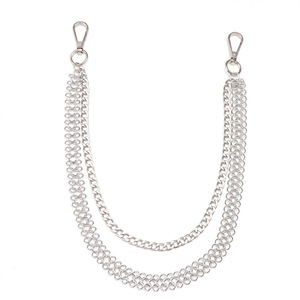 Cadena de cintura de acero inoxidable de varias capas, estilo punk, para mezclilla, accesorio de hip hop, unisex para adultos - Product Image 5