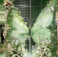 Papillon géant en tissu fait main, fleur artificielle pour la décoration de scène de mariage et les accessoires de paysagisme