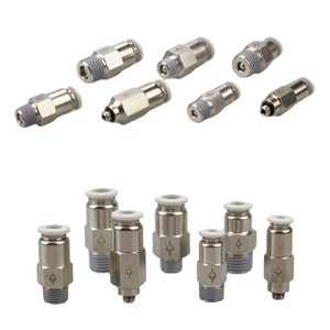 CVPC Straight Pneumatic Push Fitting <strong>Check</strong> <strong>Valve</strong>, NBPT Quick Push To Connect <strong>Check</strong> <strong>Valve</strong> Tube To Thread BSPP BSPT Male - Product Image 1