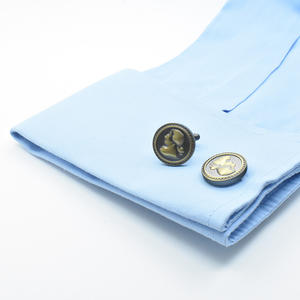 Vente en gros de boutons de manchette costume d'affaires et mariage personnalisé <span class=keywords><strong>bronze</strong></span> antique motif portrait vintage bijoux pour hommes chemise smoking coffret cadeau - Product Image 3