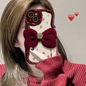 สวยGolden <span class=keywords><strong>Rose</strong></span>ขนาดใหญ่ตุ๊กตาBowknot TPUโทรศัพท์มือถือสําหรับ<span class=keywords><strong>Iphone</strong></span> 6 7 8 <span class=keywords><strong>Plus</strong></span> X Xr XS 11 12 13 14 15 Pro Max - Product Image 4