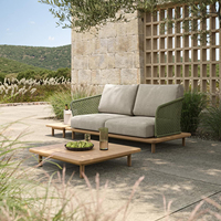 Ensemble de canapés de jardin en teck, design minimaliste, durable, imperméable, pour villa et hôtel, table et chaises d'extérieur