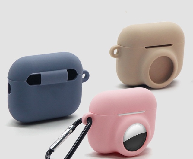 Good Quality Wireless Charging Shockproof Soft Silicone Protective Cover Case for Airpods Pro 3 and for Airtag 2 in 1