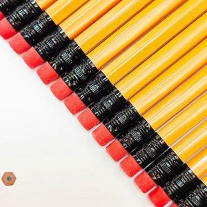 Crayon en bois naturel non toxique jaune avec logo d'entreprise Ys864 imprimé, idéal pour les cadeaux d'entreprise, prix de gros, adapté au bureau - Product Image 4