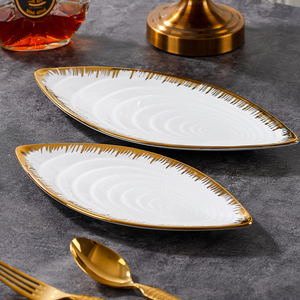 Mạ vàng Đàn Piano hai cánh ngàn lớp tấm gốm tấm bộ đồ ăn cho bít tết tiệc cưới món tráng miệng tấm vuông món ăn - Product Image 5