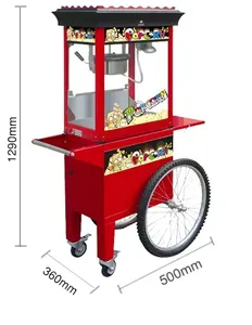 Hot air commercial electric popcorn machine with cart New Popcorn Machine Automatic Electric Popcorn Maker Factory