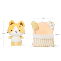 Peluche personnalisée ASTM douce pour chiot, en jaune, pour lit, peluche pour chien respectueuse de la peau, jouet d'histoires pour le coucher, cadeau, peluche pour chien