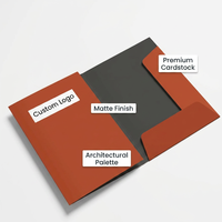 Carpeta de Presentación Arquitectónica Moderna en Terracota y Gris Carbón para Estudios de Diseño de Interiores Creativos