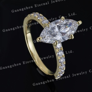Anello di Lusso Fatto <span class=keywords><strong>a</strong></span> <span class=keywords><strong>Mano</strong></span> con Diamante Coltivato <span class=keywords><strong>in</strong></span> Laboratorio IGI 1ct 2ct 3ct Taglio Marquise VVS <span class=keywords><strong>in</strong></span> <span class=keywords><strong>Argento</strong></span> S925 e Oro 10K 14K 18K per Matrimonio - Product Image 3
