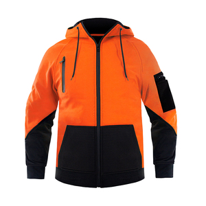 Chaqueta de Trabajo para Exteriores Jessubond de <span class=keywords><strong>Alta</strong></span> <span class=keywords><strong>Visibilidad</strong></span>, Invernal, con Capucha, Cierre de Cremallera, <span class=keywords><strong>Forro</strong></span> <span class=keywords><strong>Polar</strong></span> Compuesto, Fluorescente y con Bloques de Color - Product Image 5