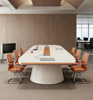 Table de conférence moderne de 79 à 315 pouces de large (6,5 à 26 pieds) pour 6 à 26 personnes avec structure en acier