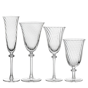 Verres à vin vintage en vrac, gobelets à texture spirale, verres à vin rouge, verres à vin et à champagne, verrerie à pied pour les fêtes - Product Image 6