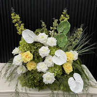 Boule de fleurs jaunes de qualité supérieure PPS, 60 cm, arrangement floral pour la décoration de table de mariage