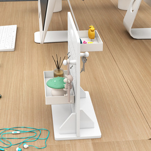 Estante de escritorio con tablero perforado, 2 niveles, tipo vertical, organizador multiusos para oficina, estante de almacenamiento para escritorio, dormitorio, sala de estar - Product Image 3
