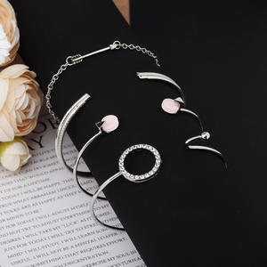 Fashion Jewelry <b>Sets</b> Women's Arrow Crystal Rhinestone <b>Bracelet</b> Necklace Earrings Party Zinc Alloy 2024 - Product Image 1