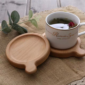 Wooden Coasters Round Natural Wood Color Heat Resisting Table <b>Mats</b> For Home Tea Room Coffee Shop - Product Image 3