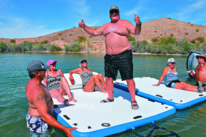 Plateforme flottante gonflable en PVC EJIA PW1 pour la baignade et la pêche au SUP, capacité 100-500 kg, plus de 10 passagers - Product Image 6
