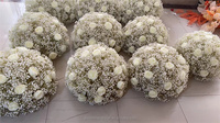 Fleurs blanches décoration de mariage Table centre de table artificielle Rose blanche réaliste fleurs boule centres de table pour mariage
