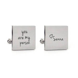 Đồ trang sức thời trang thép không gỉ Mens phù hợp với áo sơ mi Khuy măng sét và tie clip với biểu tượng tùy chỉnh quà tặng độc đáo bộ phận khuyến mãi Khuy măng sét - Product Image 5