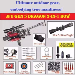 Arc à poulies JFU en alliage d'aluminium, modèle exclusif, ensemble trois-en-un pour entraînement et récupération, force de tir 40-60 livres, pour tir en extérieur - Product Image 1