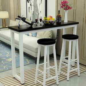 طاولة بار حديثة بيضاء من الخشب المضغوط متعددة الوظائف ومتينة ومقاومة للماء بتصميم طويل وضيق للفنادق أو الشقق أو صالات المراكز التجارية أو غرف المعيشة - Product Image 6