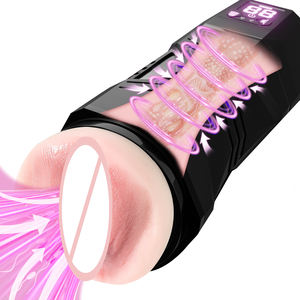 2.23 lbピンク複数吸引振動モードペニス刺激玩具カップル男性オナニーポケットプッシー航空機カップ用ギフト - Product Image 1