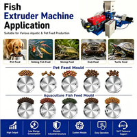 Ligne de production de machine extrudeuse de granulés d'aliments pour poissons flottants, aliments pour animaux de compagnie, aliments pour truites, capacité de 500 kg/h