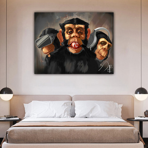 <span class=keywords><strong>Divertenti</strong></span> scimmie dipinti su tela <span class=keywords><strong>divertenti</strong></span> poster di animali Gorilla e stampe moderne <span class=keywords><strong>immagini</strong></span> di arte della parete per la decorazione della casa del soggiorno - Product Image 3