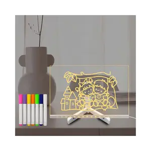 多功能亚克力面板儿童绘画照明发光二极管信息写字板