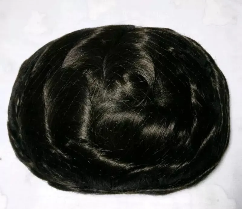 Cabelo indiano, cabelo liso super fino suíço invisível frontal branqueador cabelo humano toupee