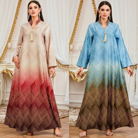 Robe élégante pour femmes, robe longue musulmane en satin du Moyen-Orient, vente en gros, robe longue imprimée en coton de haute qualité