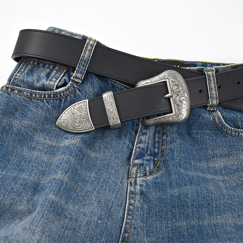 Deepeel KY526 35MM&40MM シルバーメッキ ベルトバックル 西部風ベルト