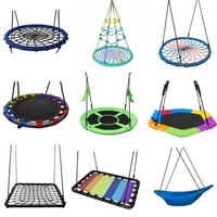 Balançoire araignée moderne en métal extra large, robuste et imperméable pour jardin, multicolore, pour enfants, balançoire ronde en forme de toile d'araignée