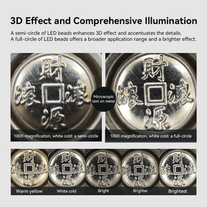 Microscopes de poche HD pour smartphone améliorés avec lumière LED UV, pince universelle pour téléphone, objectif microscopique portable CPL <span class=keywords><strong>100X</strong></span> - Product Image 4