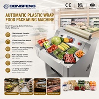 Automatische voedselvershoudfolie wikkelmachine voor supermarkt, levensmiddelenwinkel, vlees, groente, fruit, verpakkingsbakjes & niet-bakjes systemen